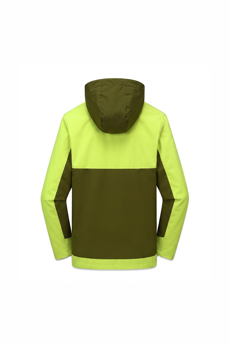 Unisex Fall Clothing Colorblock Hooded Windproof Jacket