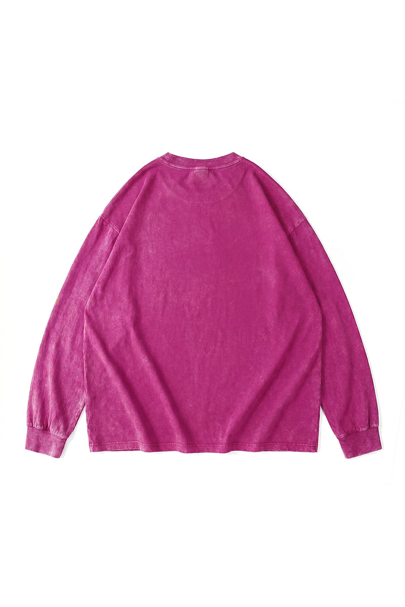 Men's Fall Clothing Washed Oversized Long Sleeve Tee