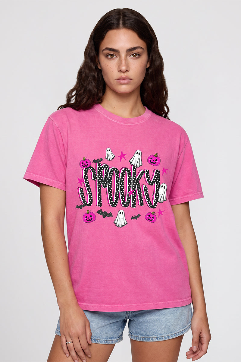 Unisex Summer Halloween Pumpkin Ghost Graphic T-Shirt