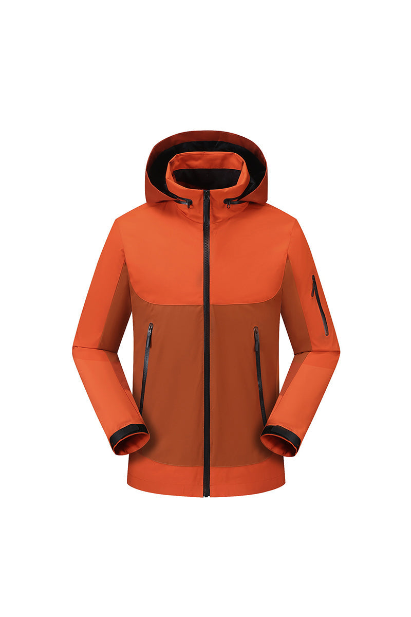 Unisex Fall Clothing Colorblock Hooded Windproof Jacket