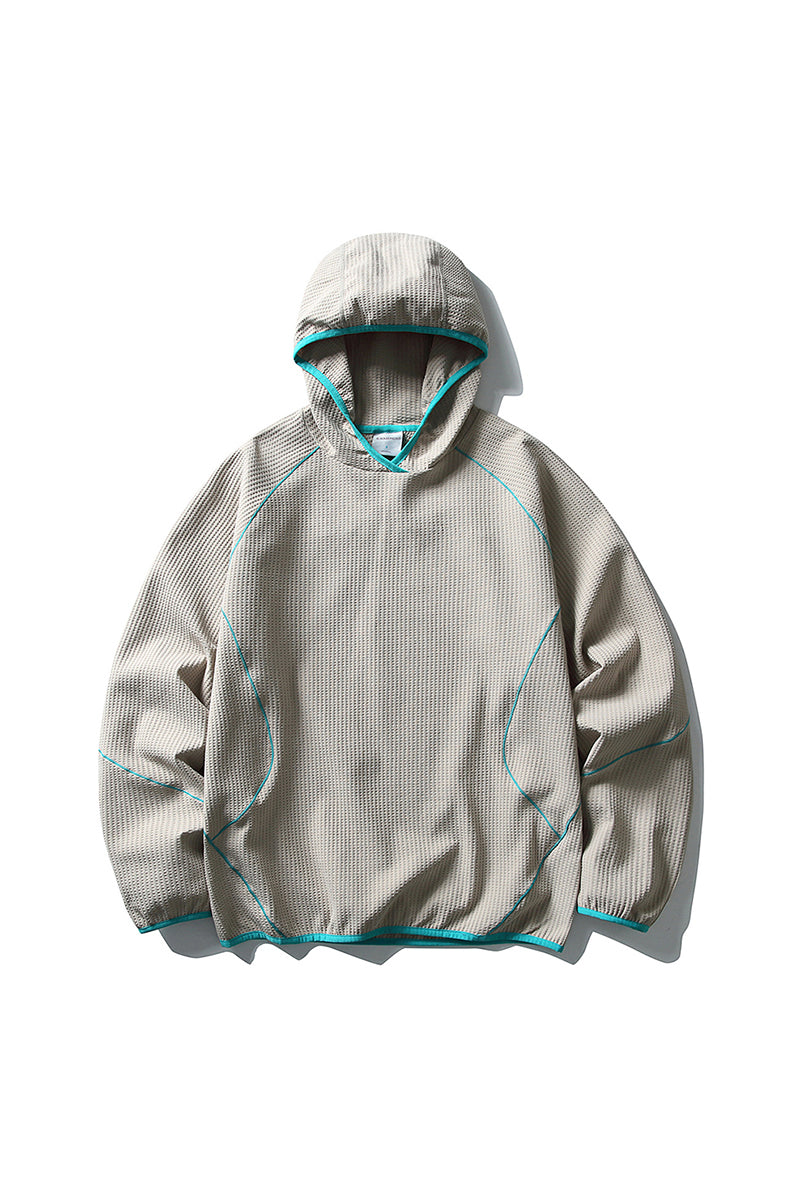 Men Fall Clothing Waffle Outdoor Pullover Hoodie