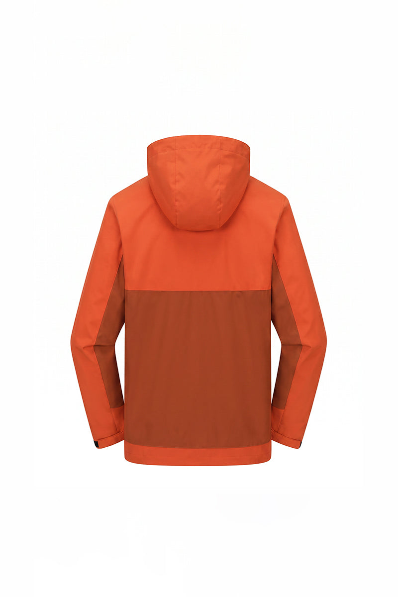 Unisex Fall Clothing Colorblock Hooded Windproof Jacket