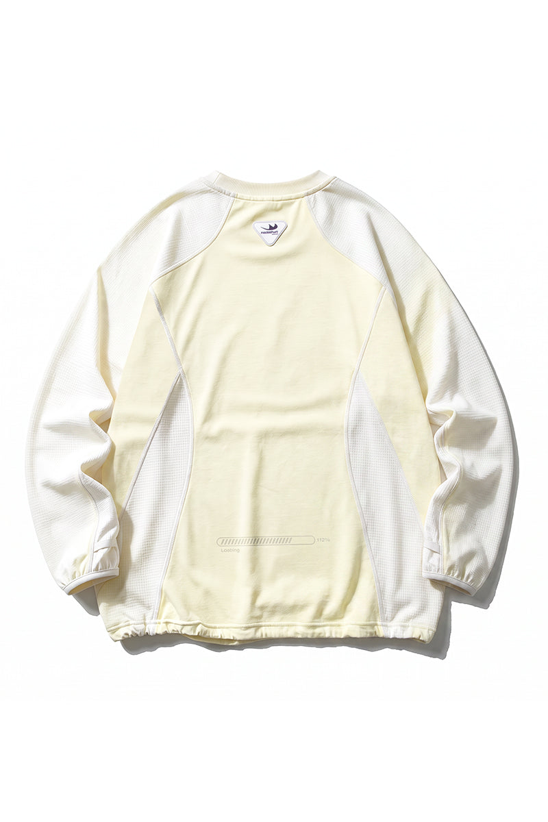 Women Fall Clothing Mesh Spliced Crew Neck Sports Long Top