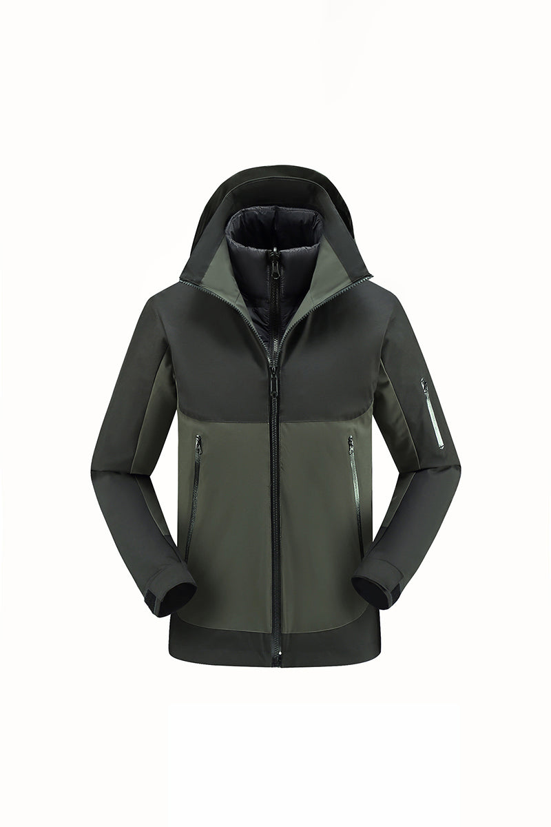 Unisex Fall Clothing Colorblock Hooded Windproof Jacket
