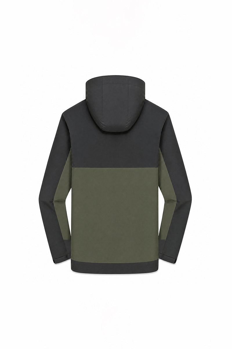 Unisex Fall Clothing Colorblock Hooded Windproof Jacket
