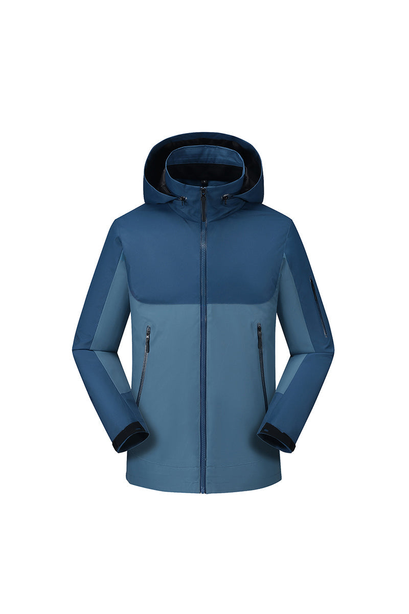 Unisex Fall Clothing Colorblock Hooded Windproof Jacket