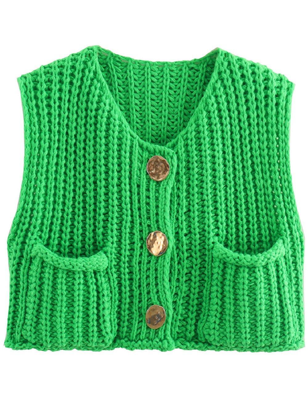 Ladies Chunky Open Knit Sweater Vest