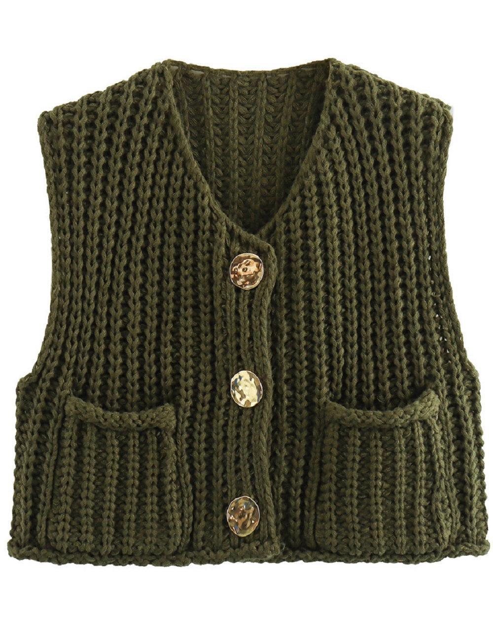 Ladies Chunky Open Knit Sweater Vest