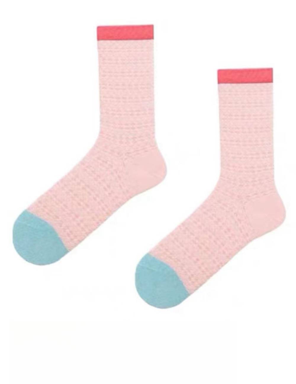 Ladies Hollow Out Color Block Knit Socks SKAS50013