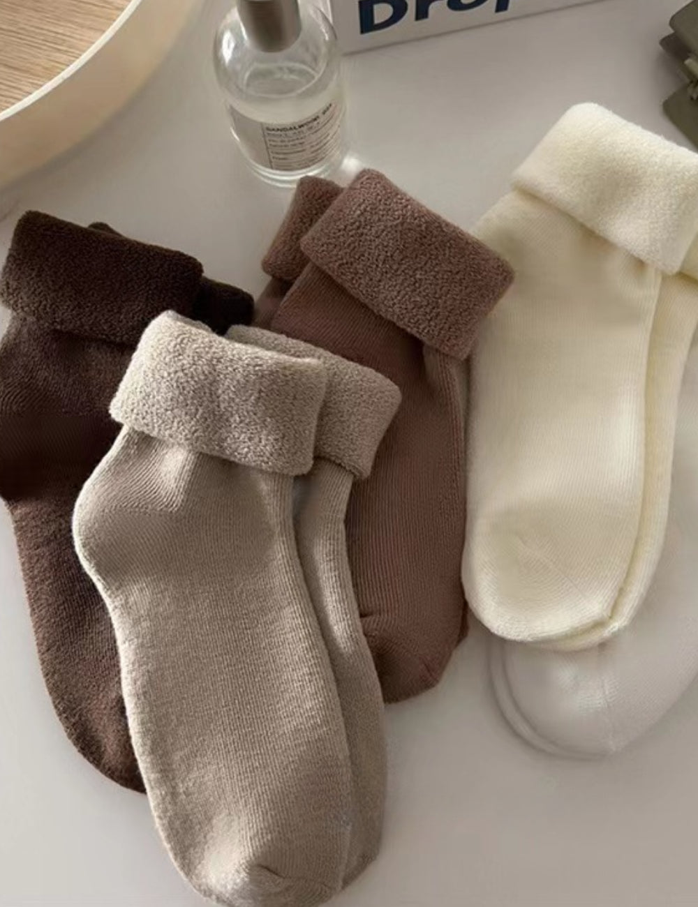 Ladies Inside Velvet Solid Color Socks SKASC4182