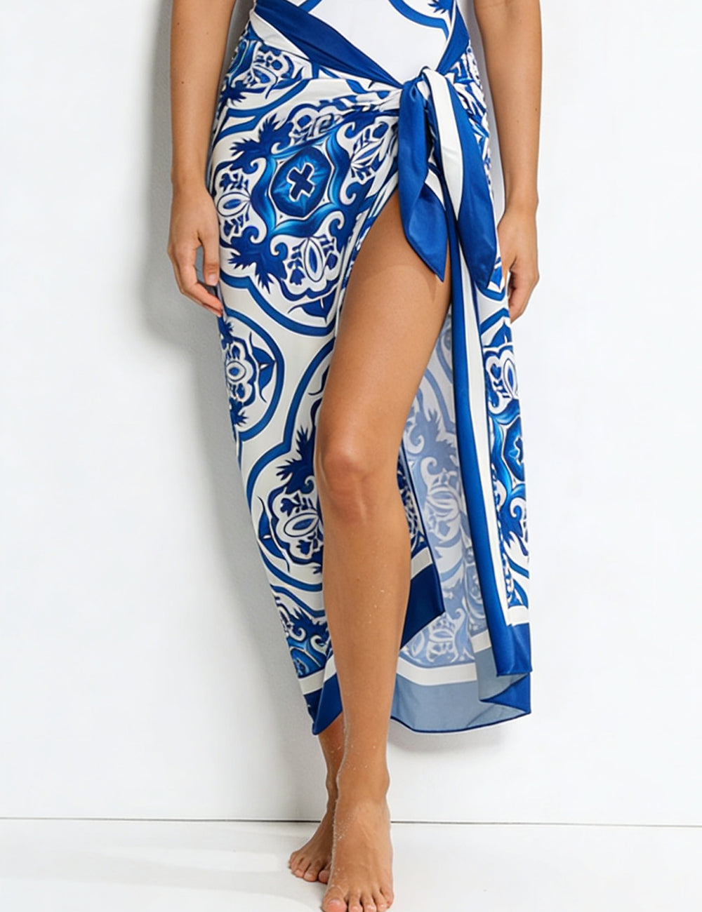 Ladies Floral Print Beach Sarong Wrap Tie Swim Cover Up