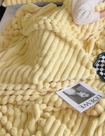 Home Decor Faux Fur Soft Solid Color Blanket SKABL4089