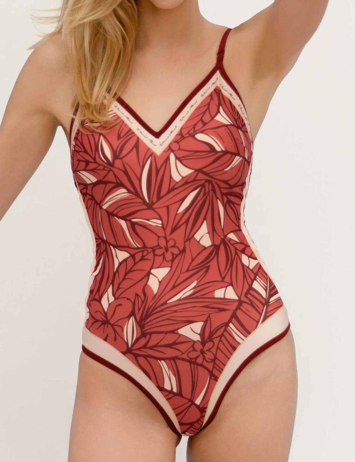 Floral AB Side Reversible One Piece Swimwear SKSW40089T