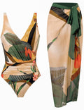 Ladies Print One Piece Swimwear with Cover SKSW40136