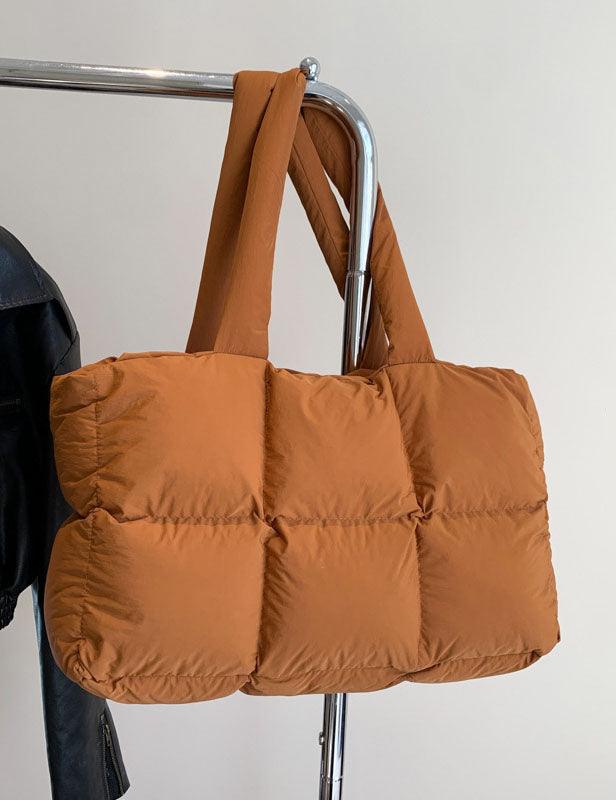 Ladies Puff Solid Color Padded Cloud Tote Bag SKAB4134
