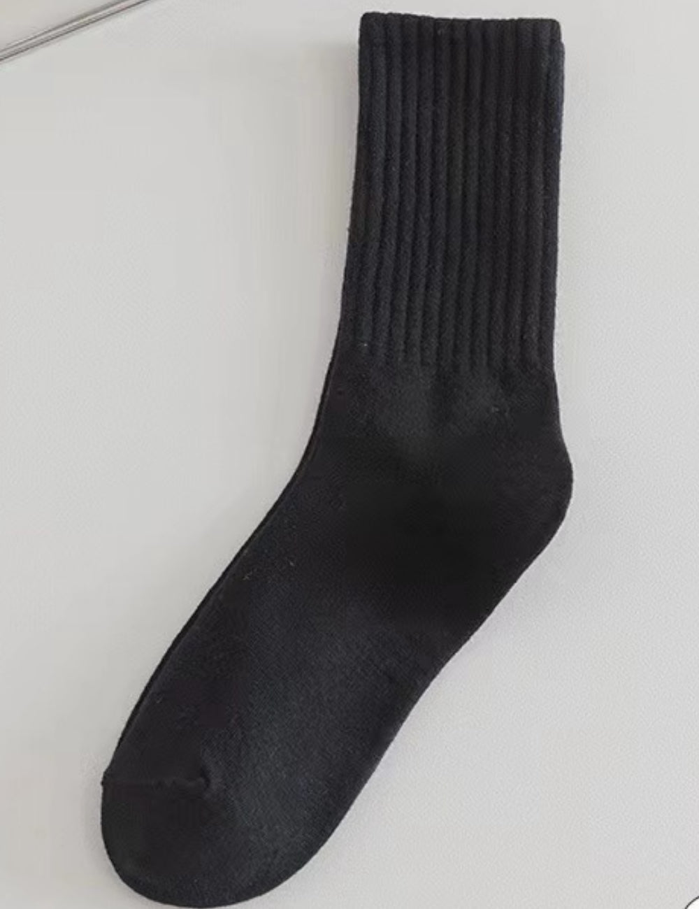 Ladies Rib Cuff Solid Color Over Ankle Socks SKASC4180