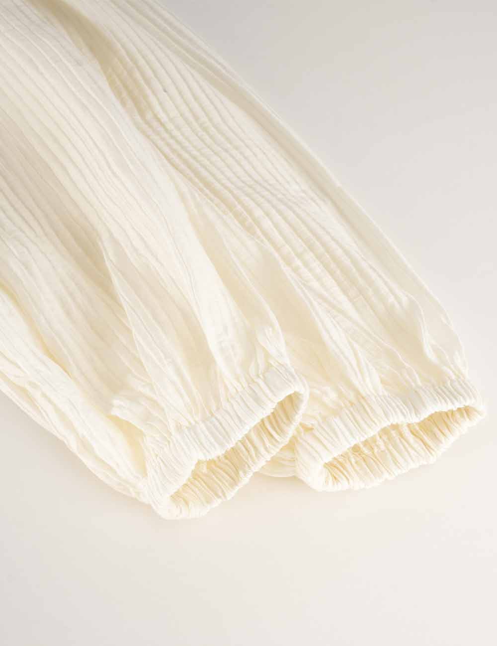 Ladies Chic Crinkle Solid Color  Elastic Cuff Balloon Pants