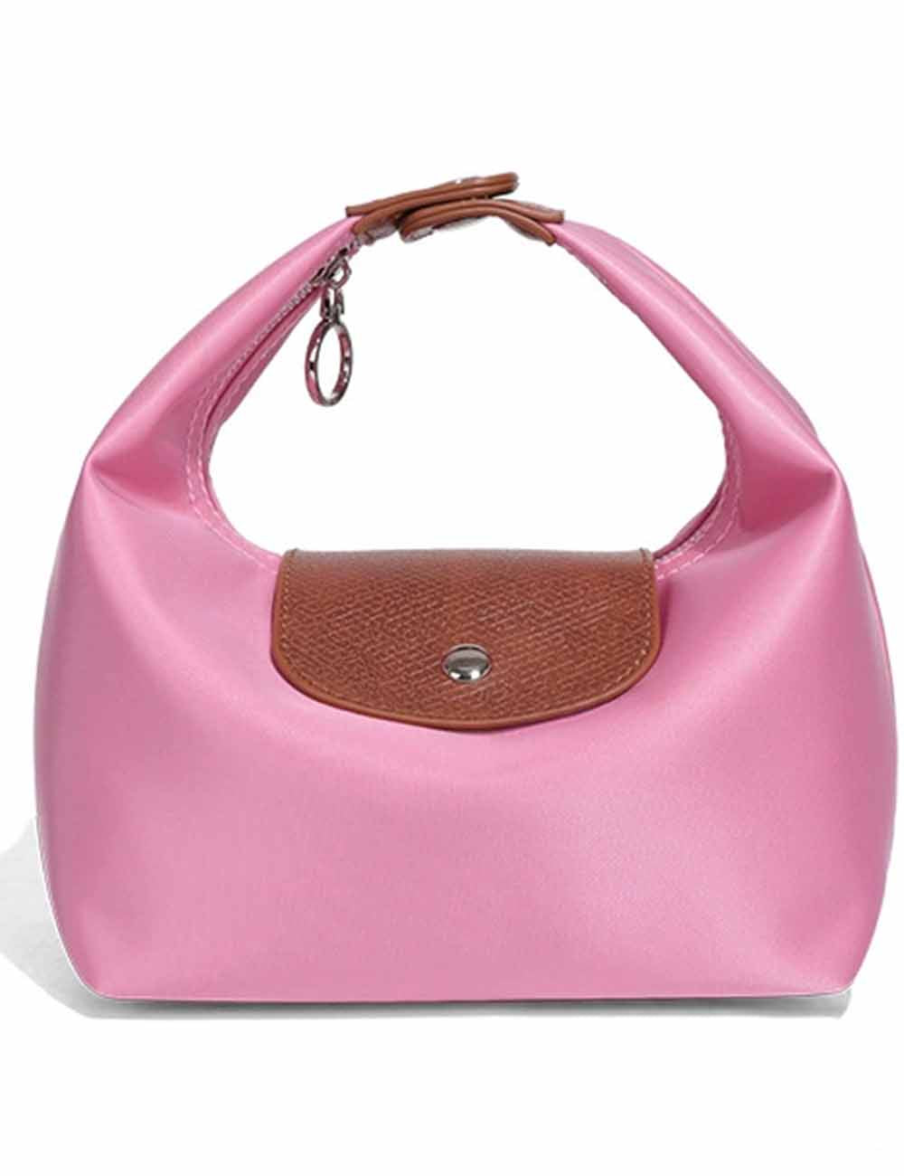 Ladies Nylon Color Block Hobo Mini Handbag Shoulder Bag