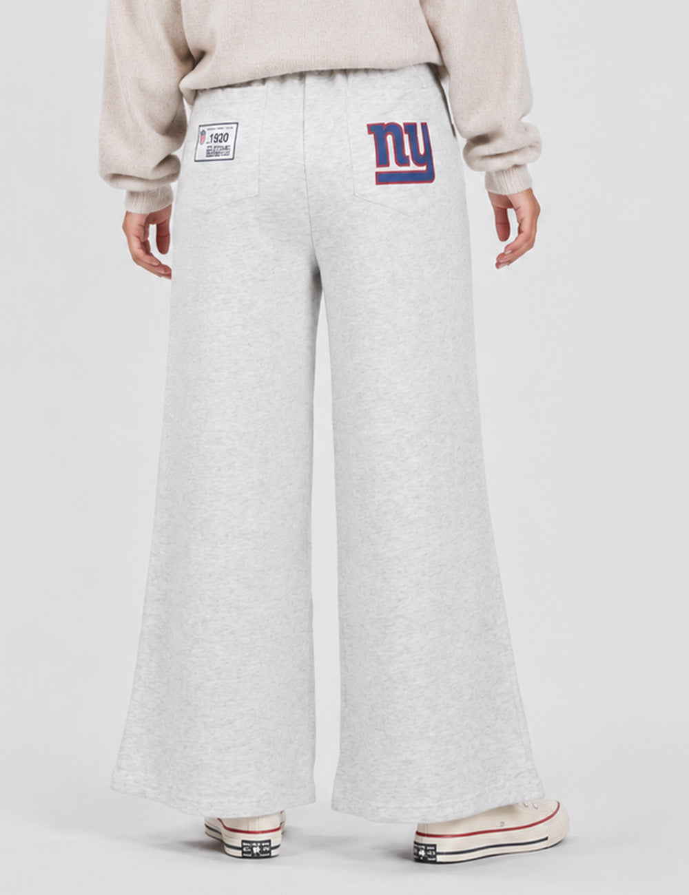 Ladies Team Graphic Embroideries Straight-Cut Legs Sweatpants