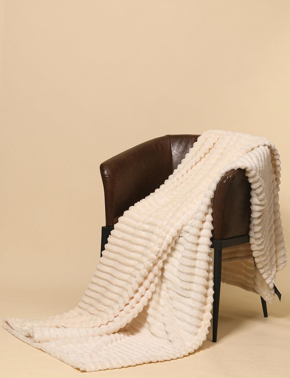 Home Decor Faux Fur Soft Solid Color Blanket SKABL4089