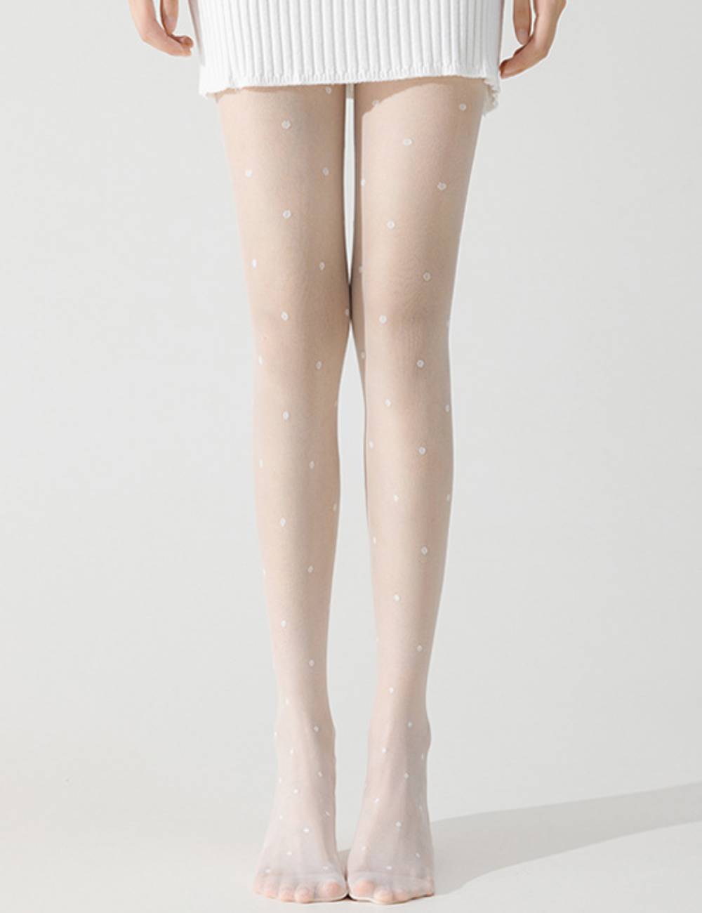Ladies Free Cut Dot Knit Love Long Stockings SKAS50052