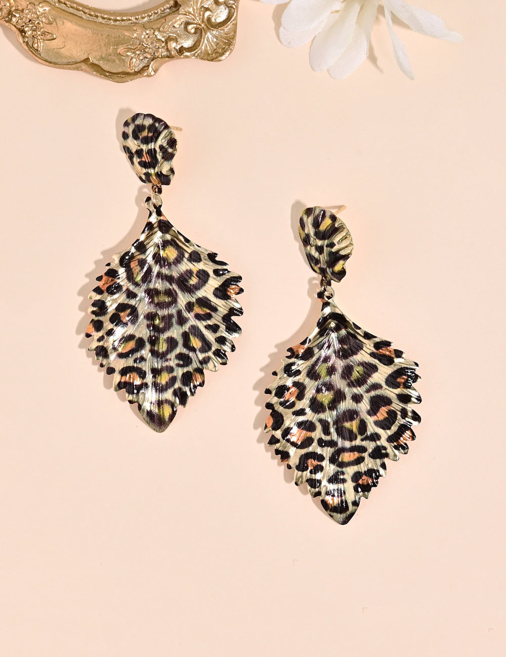 Ladies Leopard Water Dropped Pandent Earrings SKAJ4225