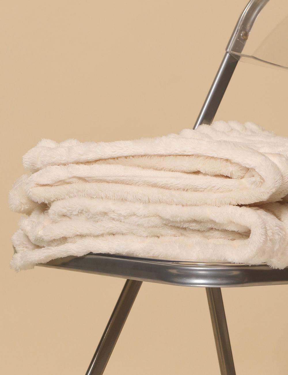 Home Decor Faux Fur Soft Solid Color Blanket SKABL4089
