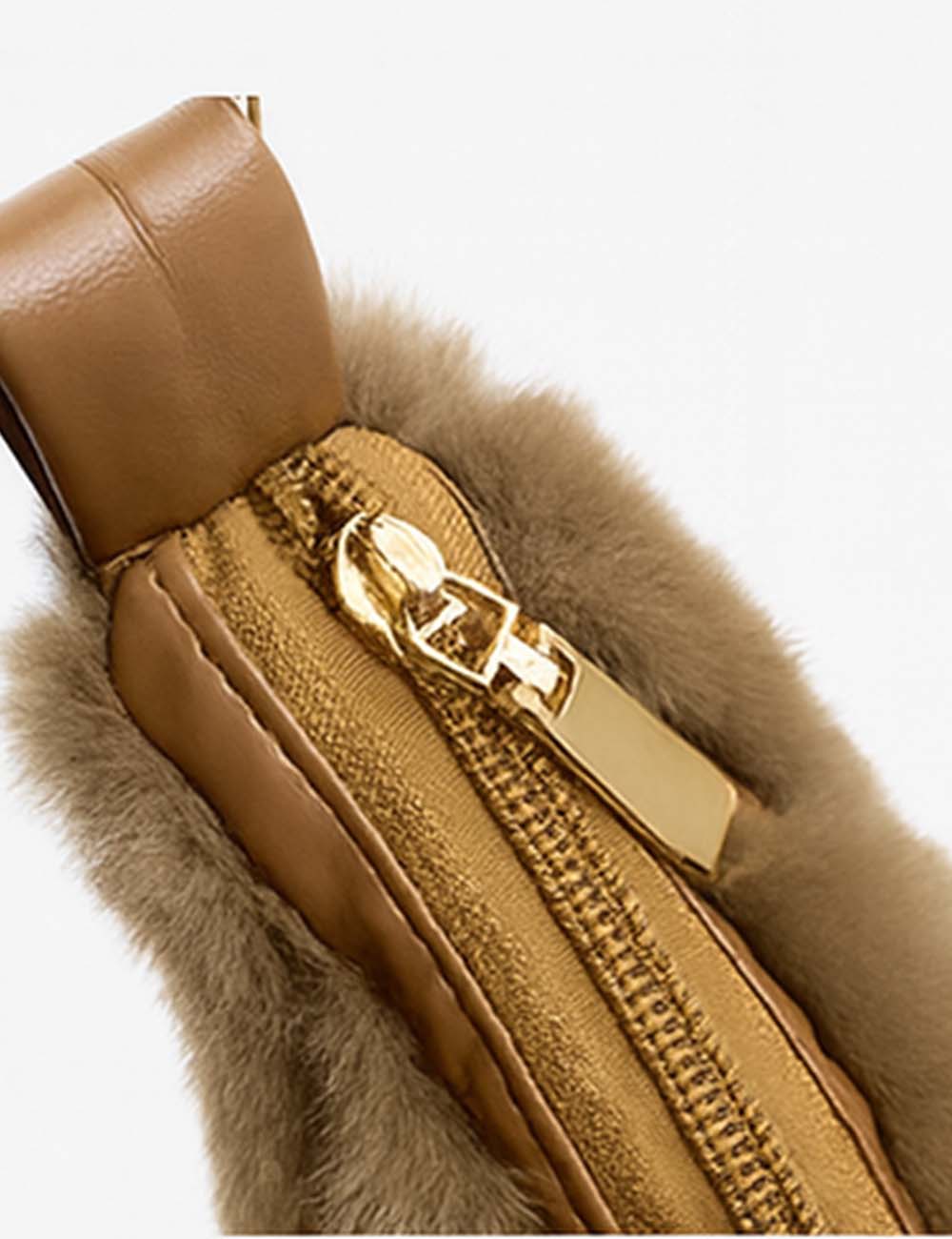 Ladies Faux Mink Fur Handbag Shoulder Tote Bag