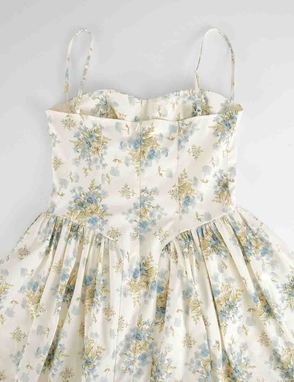 Ladies Chic Floral Print Spaghetti StrapBustier Cami Mini Dress