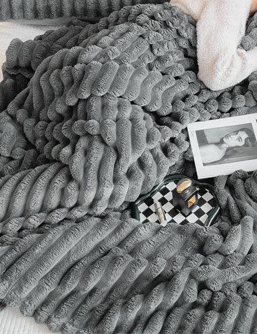 Home Decor Faux Fur Soft Solid Color Blanket SKABL4089