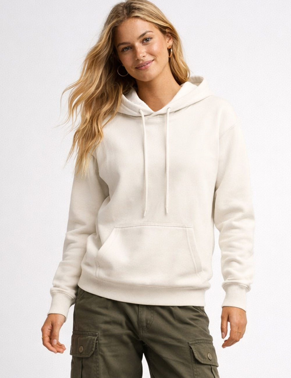 Ladies Everyday Pullover Hoodie Drawstring Long Sleeves Sweatshirt