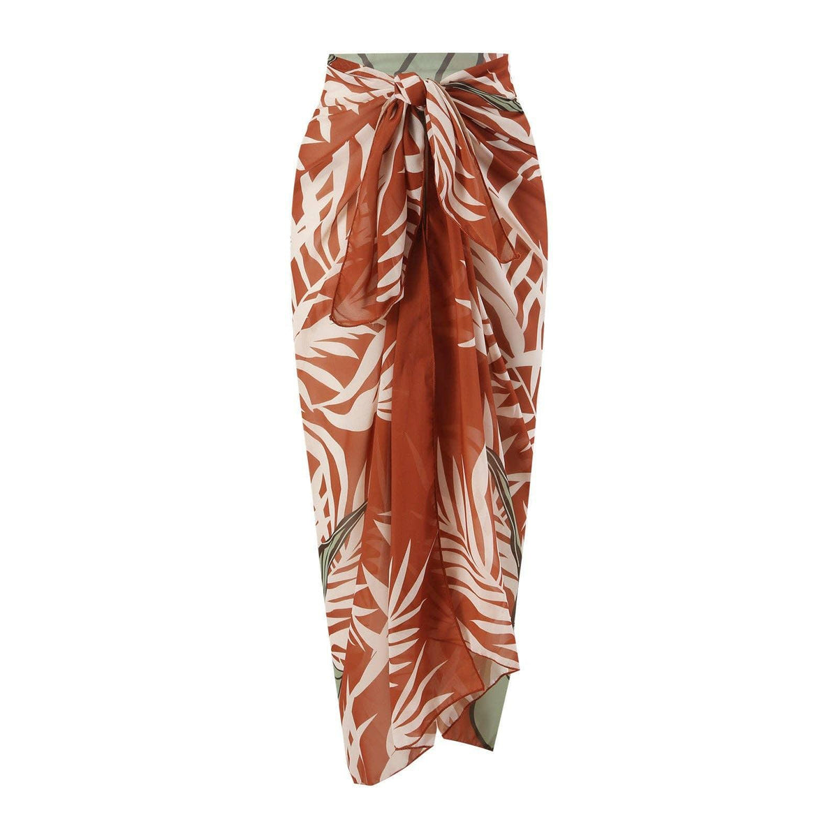 Beads 2PCS Bikini Set with Leaves Print Cover