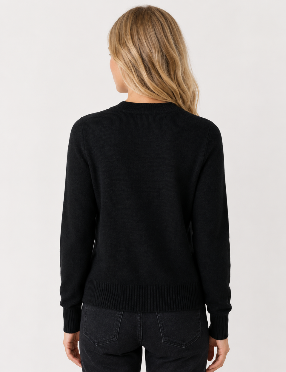 Ladies V Neck Gold Buttons Knit Cardigan Top