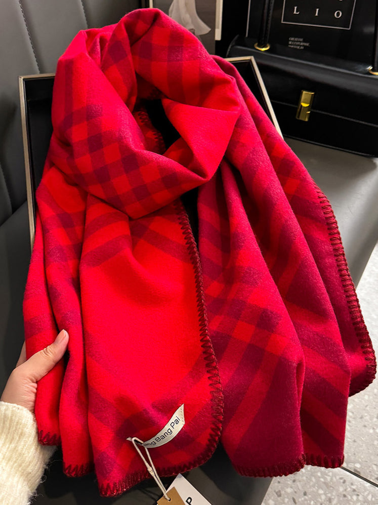 Ladies Everyday Color Block Plaid Scarf SKAS4197