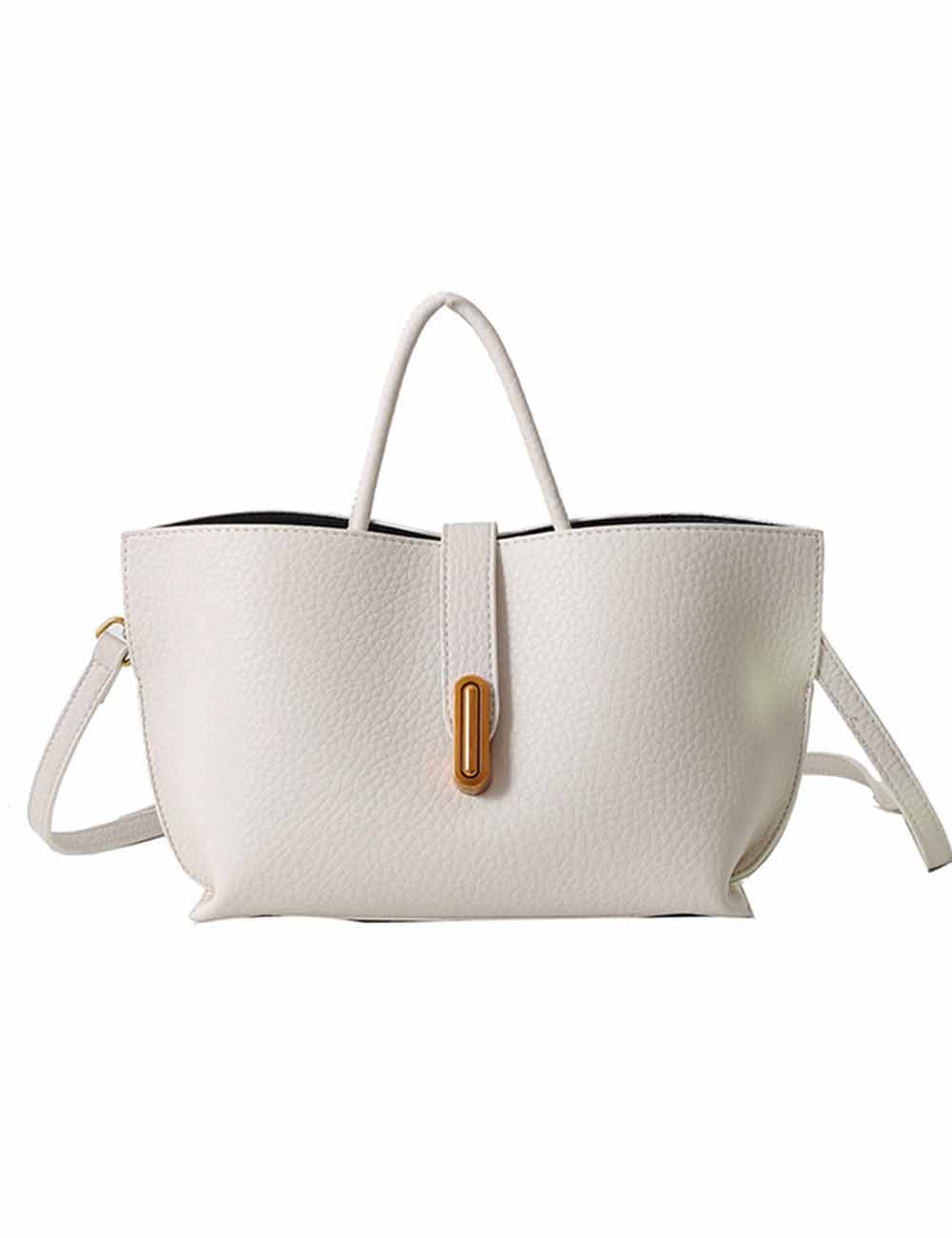 Ladies Chic Litchi Faux Leather Handbag Crossbody Tote Bag