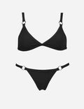 Ladies Solid Color Triangle 2 Piece Bikini Set