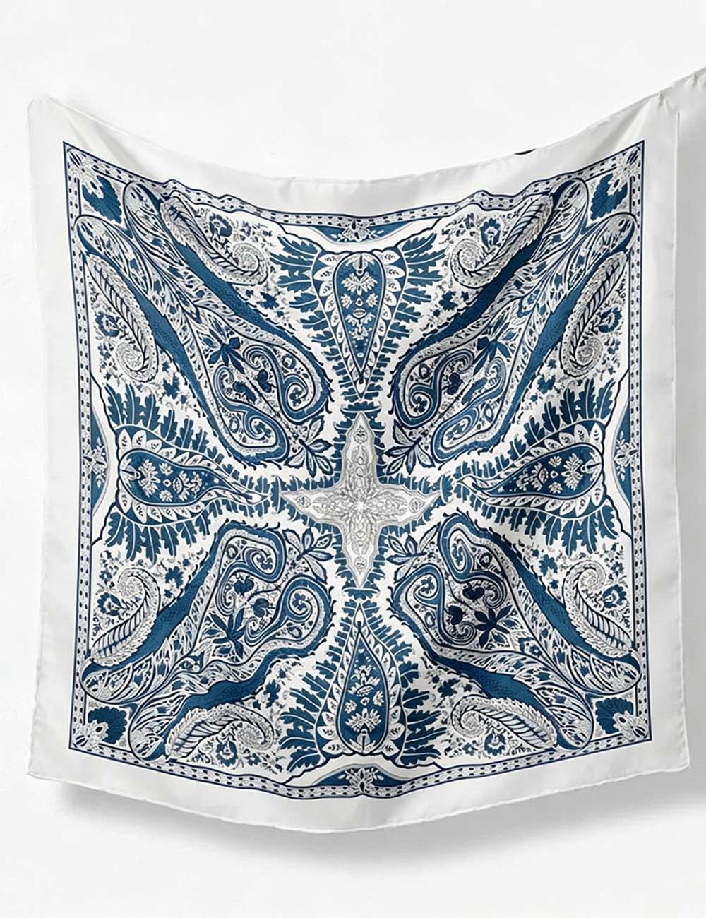 Ladies Paisley Print Square Scarf Elegant Neck Scarf