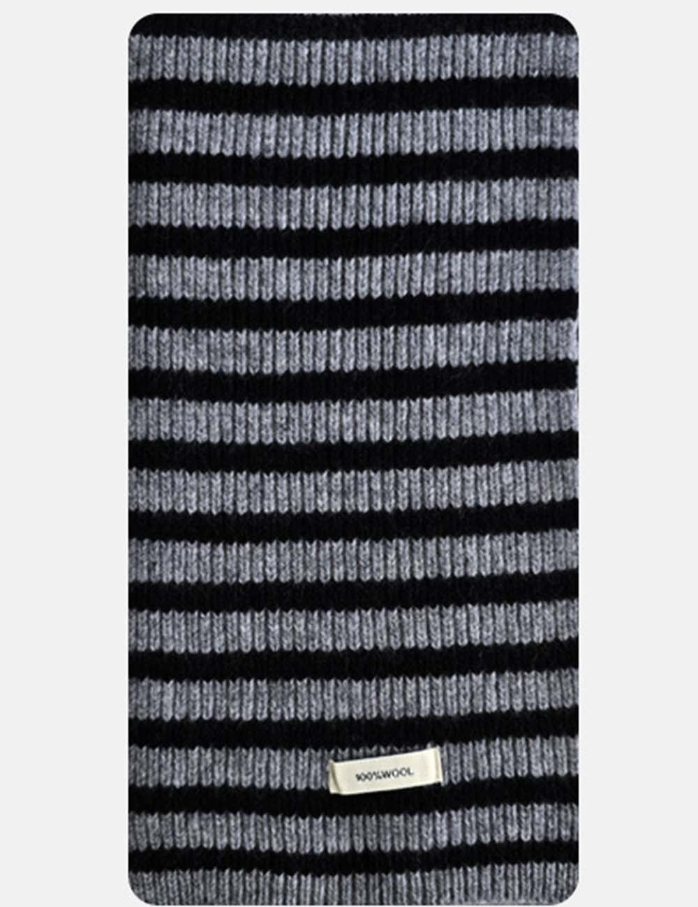Ladies Cozy Color Block Striped Knit Scarf