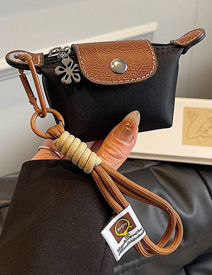 Ladies Color Block Flap Mini Wallet Bag with Key Chain