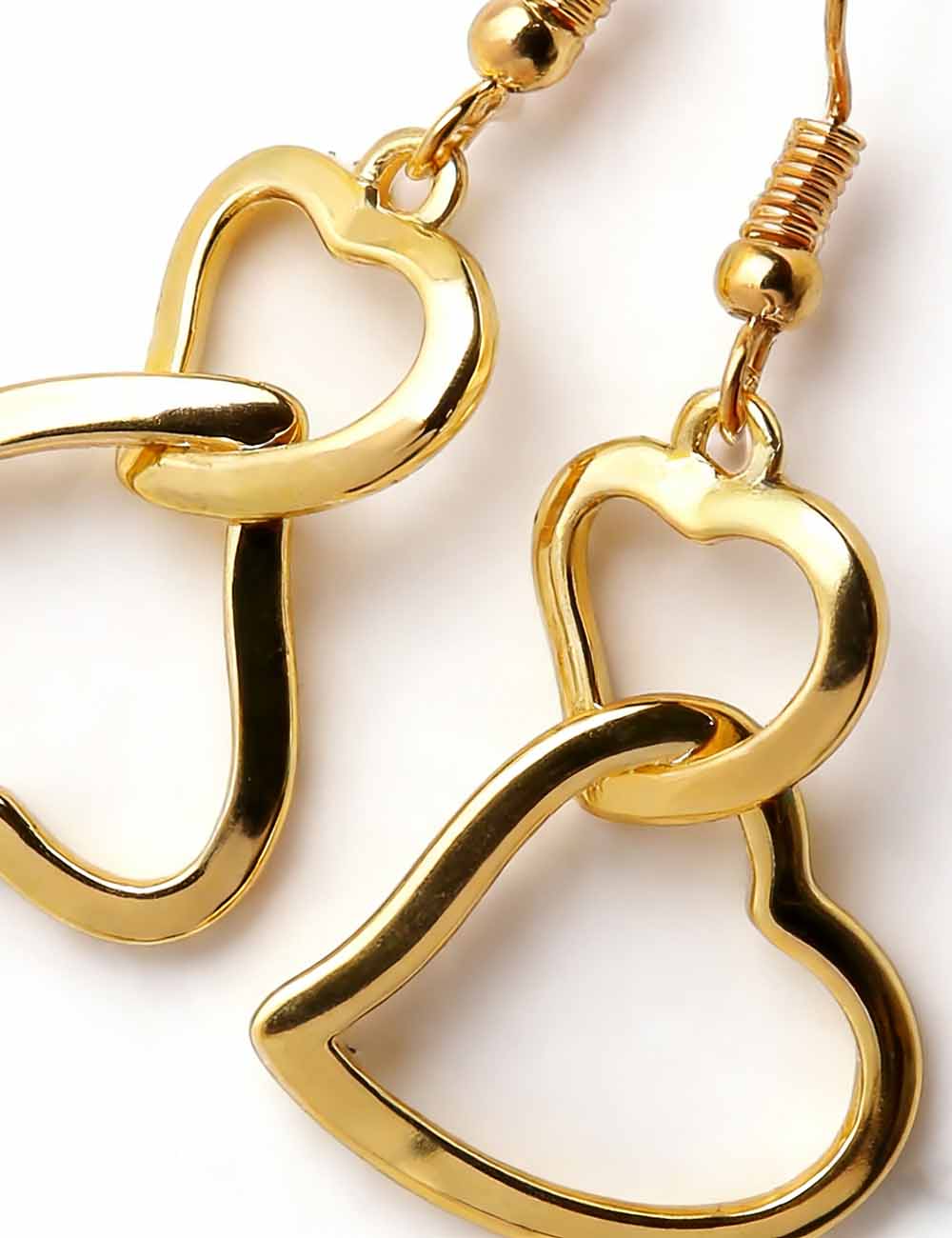 Ladies Valentine's Double Heart Hollow Pendant Earrings