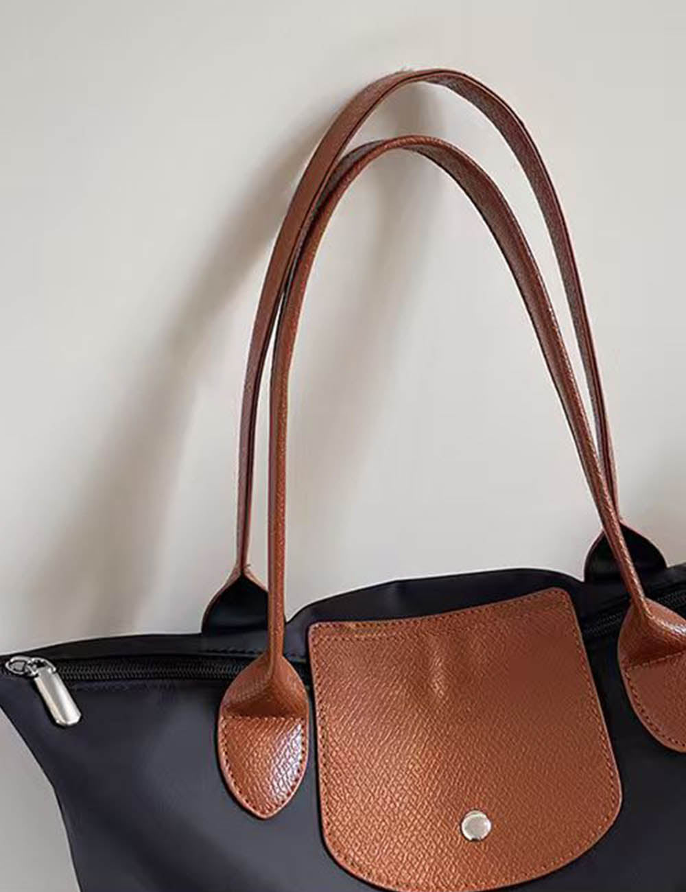 Ladies Color Block Nylon Shoulder Tote Bag