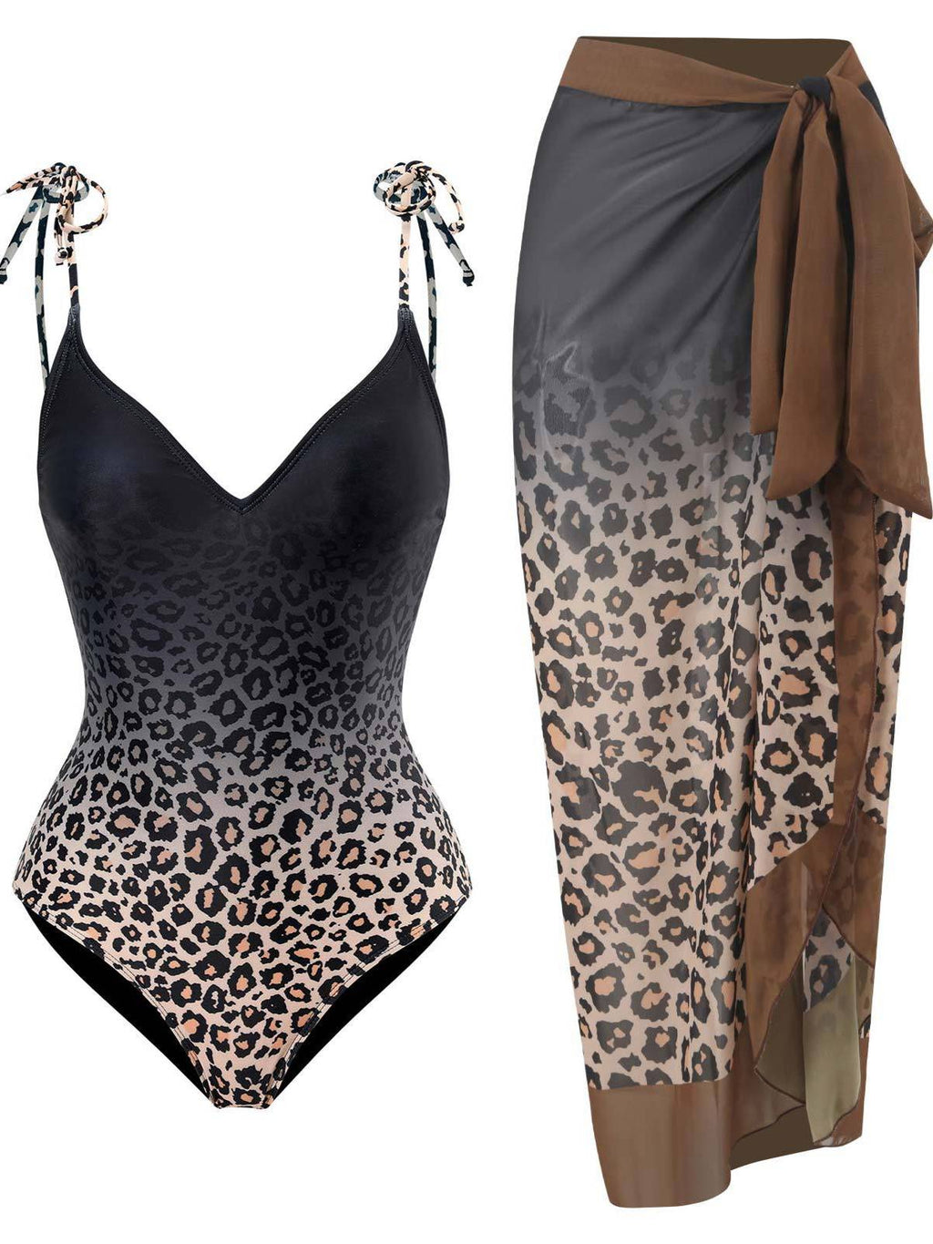 Two Shoulder One Piece Swimwear with Salong SKSW40114