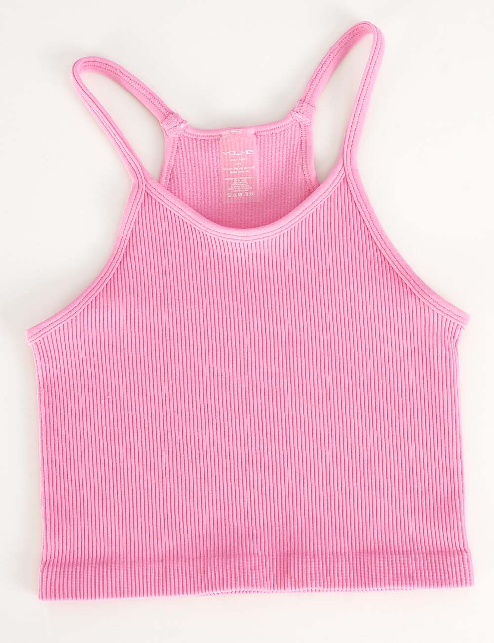 Ladies Casual Ribbed Scoop Neck Sleeveless Crop Cami Top