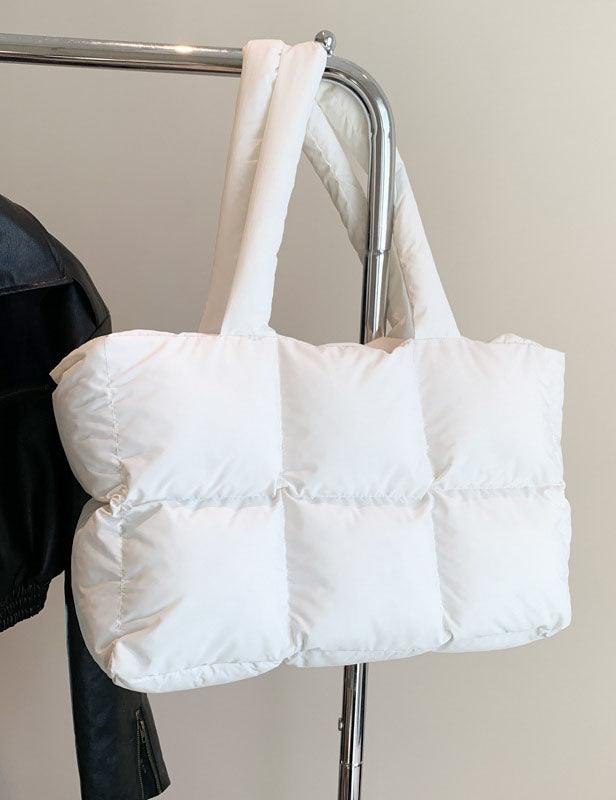 Ladies Puff Solid Color Padded Cloud Tote Bag SKAB4134