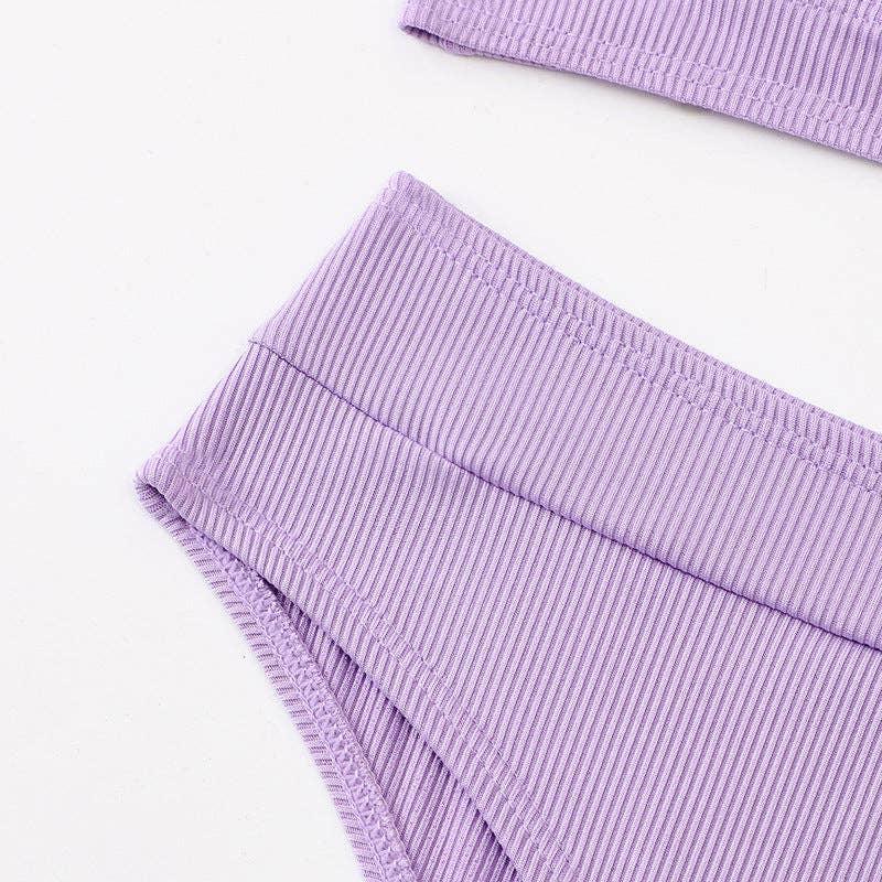Classic Solid Color Simple Design 2PCS Bikini Set