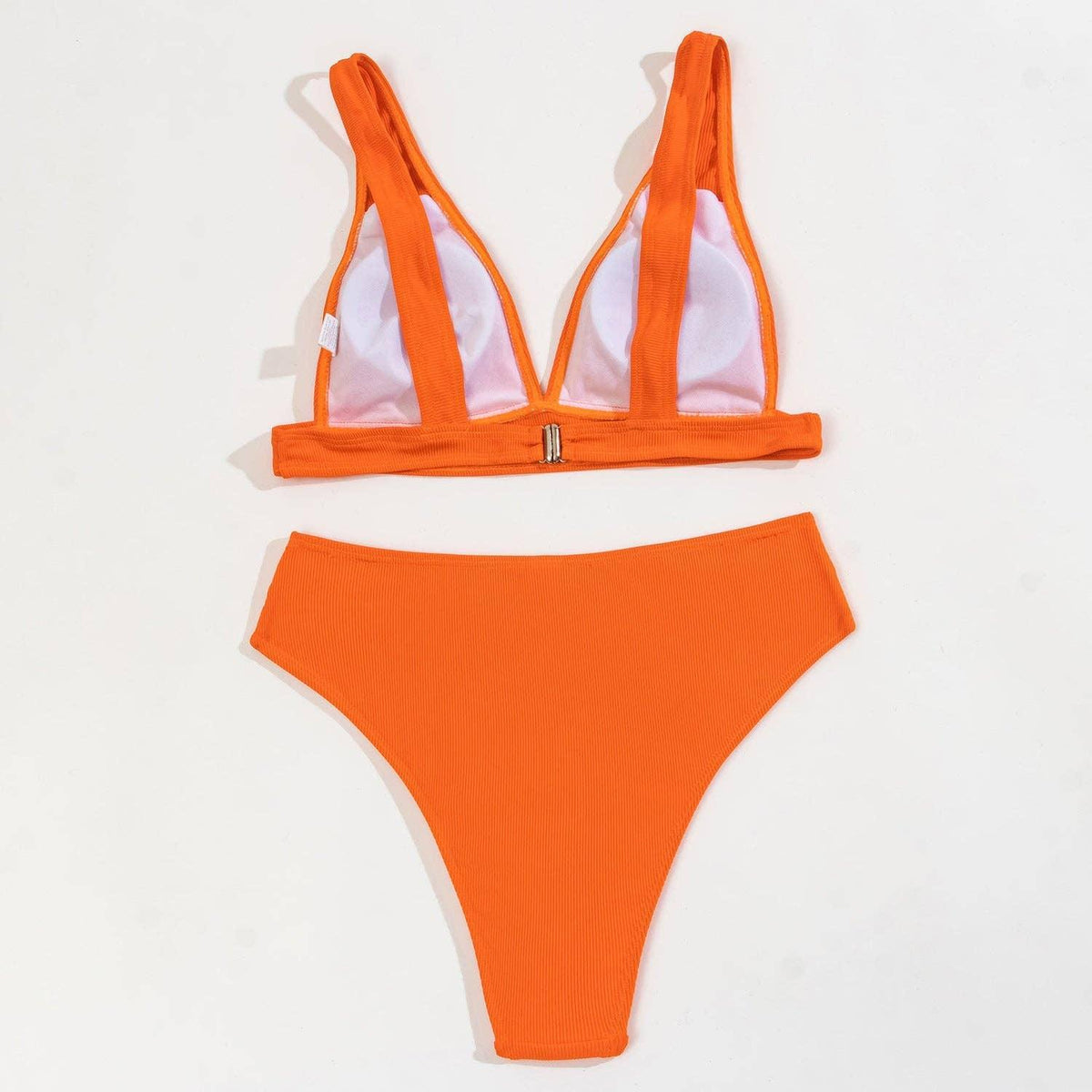 Classic Solid Color Simple Design 2PCS Bikini Set