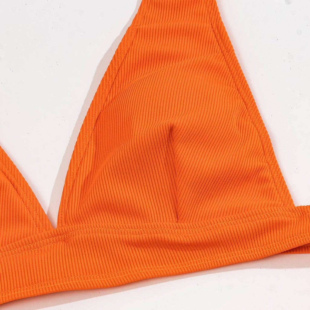 Classic Solid Color Simple Design 2PCS Bikini Set