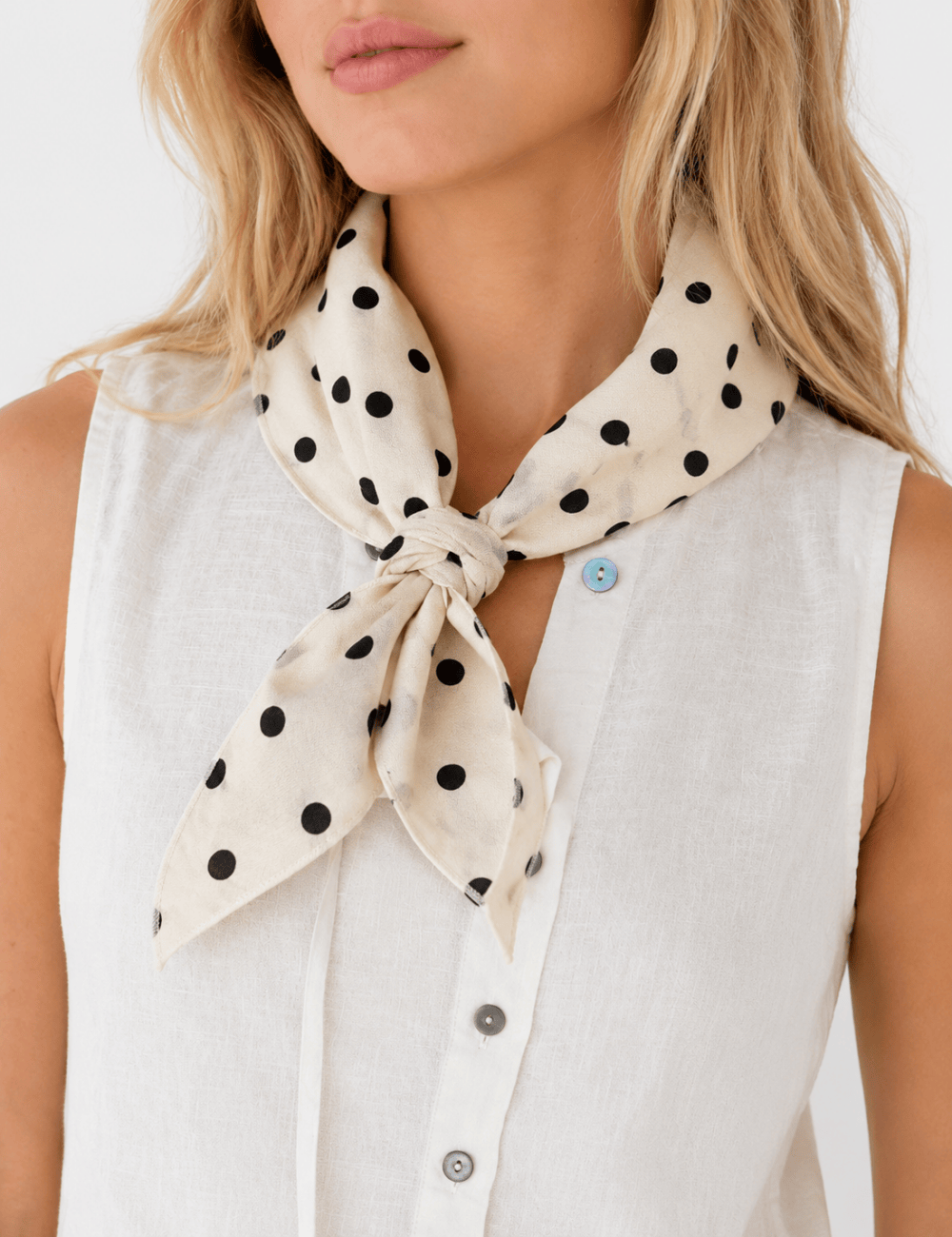 Ladies Casual Polka Dot Print Bandana Scarf