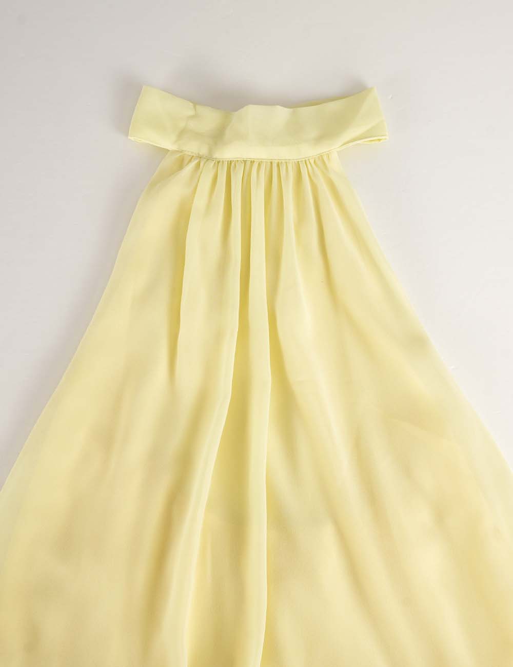 Ladies Chiffon Stand Neck Solid Color Ruffle Hem Sleeveless Top