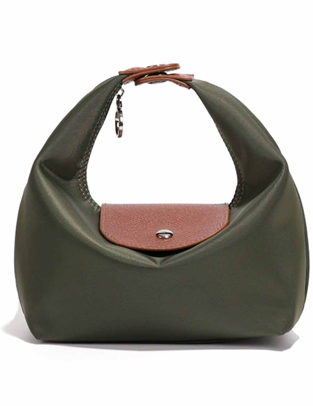 Ladies Nylon Color Block Hobo Mini Handbag Shoulder Bag